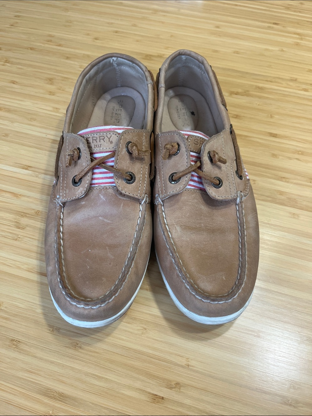 Sperry topsides with seersucker trim